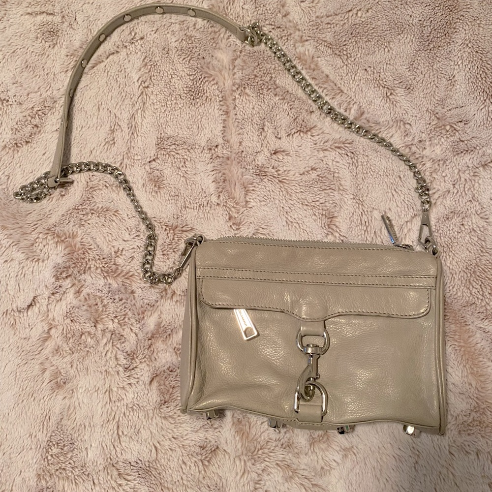 Rebecca Minkoff bag.Grey with silver hardware. Super pretty bag.Clean in & out.
